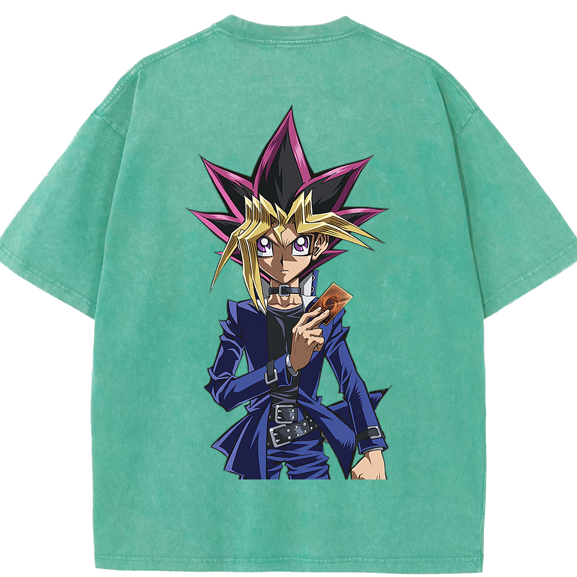 （画像用） 遊☆戯☆王 Yu-Gi-Oh! 綿100% ヴィンテージ風 半袖Tシャツ（背面プリント）